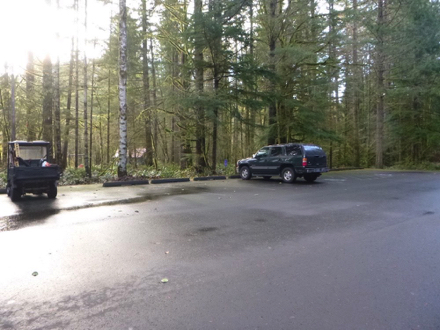 Parking lot at Pioneer picnic shelter – playground and athletic fields – accessible parking